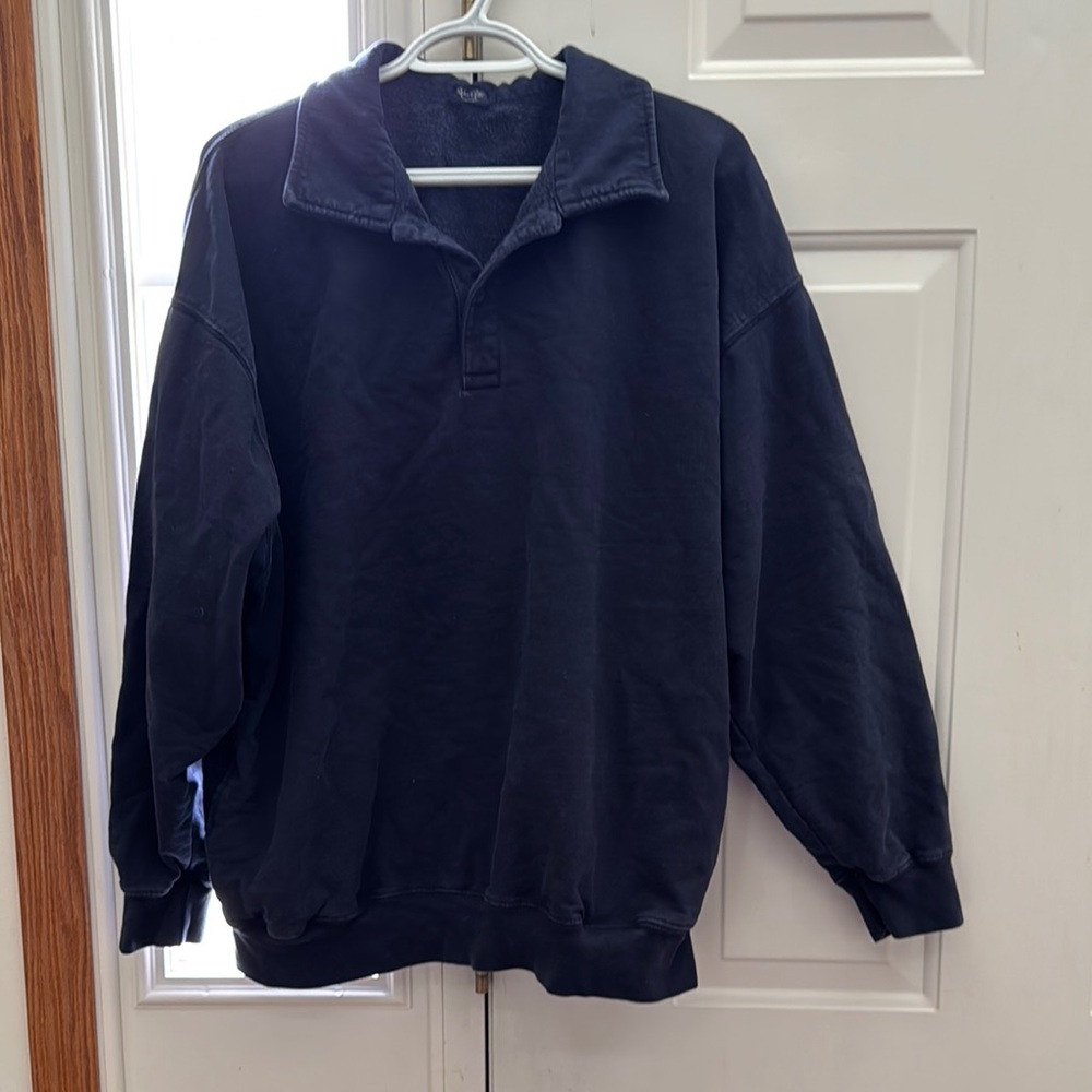 John Galliano Black and Blue Zip Up Sweater
